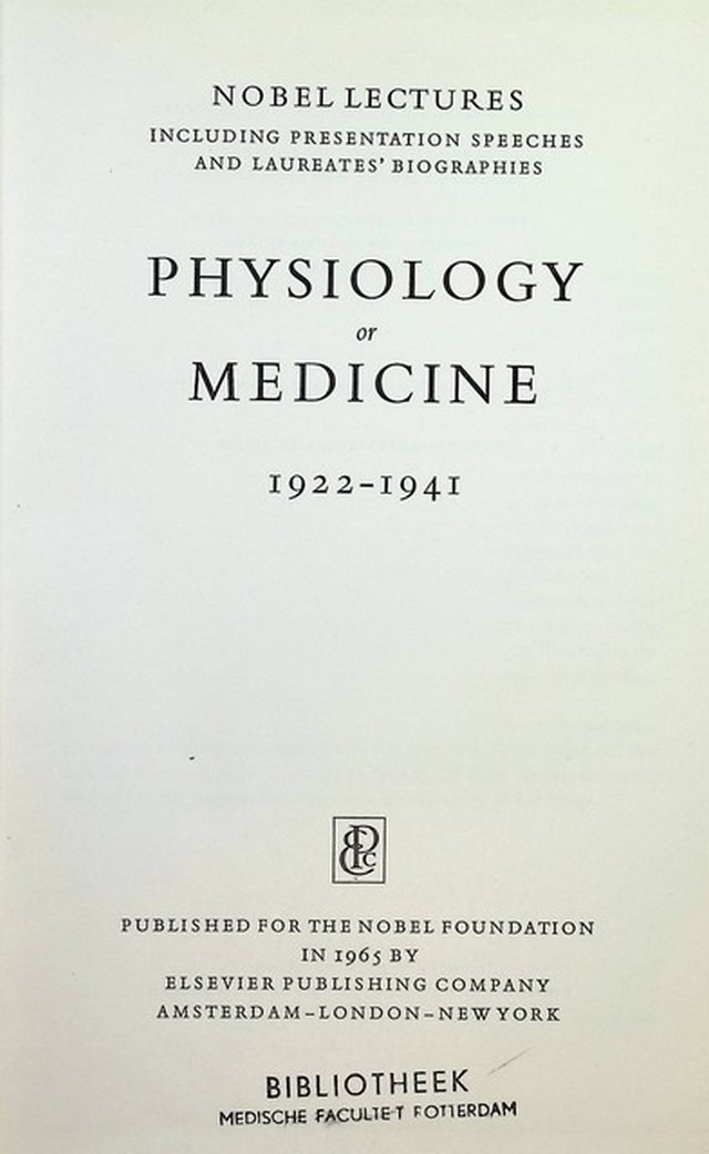 Physiology or Medicine 1922-1941